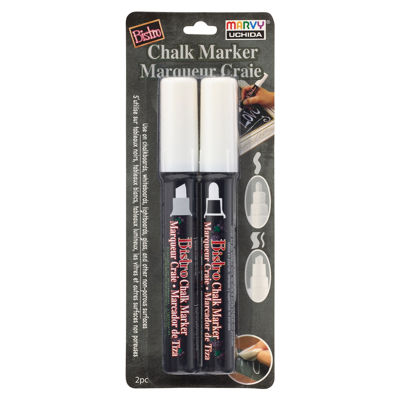 12 Packs: 2 ct. (24 total) Marvy® Uchida White Bistro Chalk Marker Set